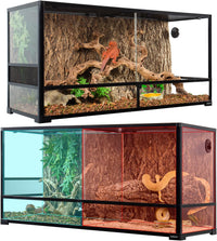REPTIZOO 84 Gallon Large Reptile Terrarium Extra-Long 60" x 18" x 18" - 48" x 18" x 24"