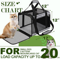 Large Cat Carrier Dog Carriers Soft for Small Medium Cats Puppies Up - Black - image 2