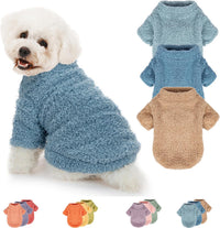 Dog Sweater, Dog Clothes for Medium Dogs Male or Boy - Light blue+Blue+Khaki / Large