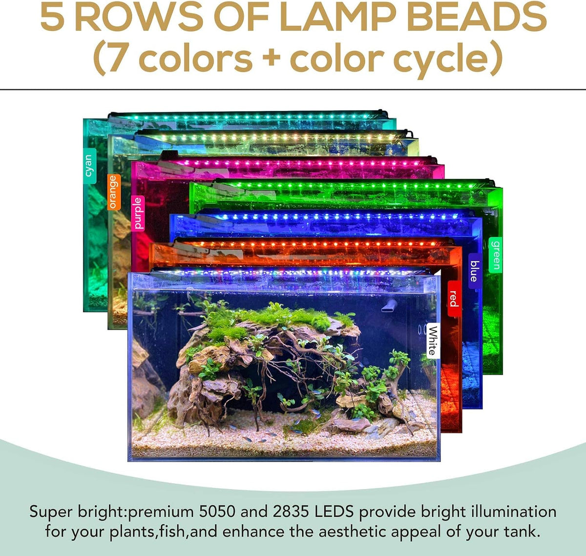 hygger 18W 24/7 Lighting Aquarium LED Light - 22W for 24~30inch Tank - image 2