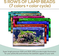 hygger 26W 24/7 Lighting Aquarium LED Light, Sunrise-Daylight-Moonlight Mode and DIY Mode, Adjustable Timer Adjustable Brightness Fish Tank Light with Extendable Bracket 7 Colors for Planted Tank