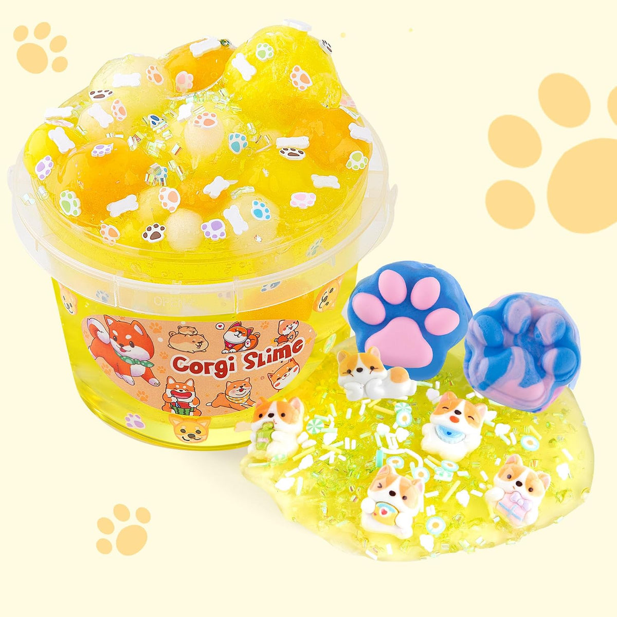 Astronaut Galaxy Slime for Kids, Big Slime Bucket with Clay - Yellow Slime - image 4