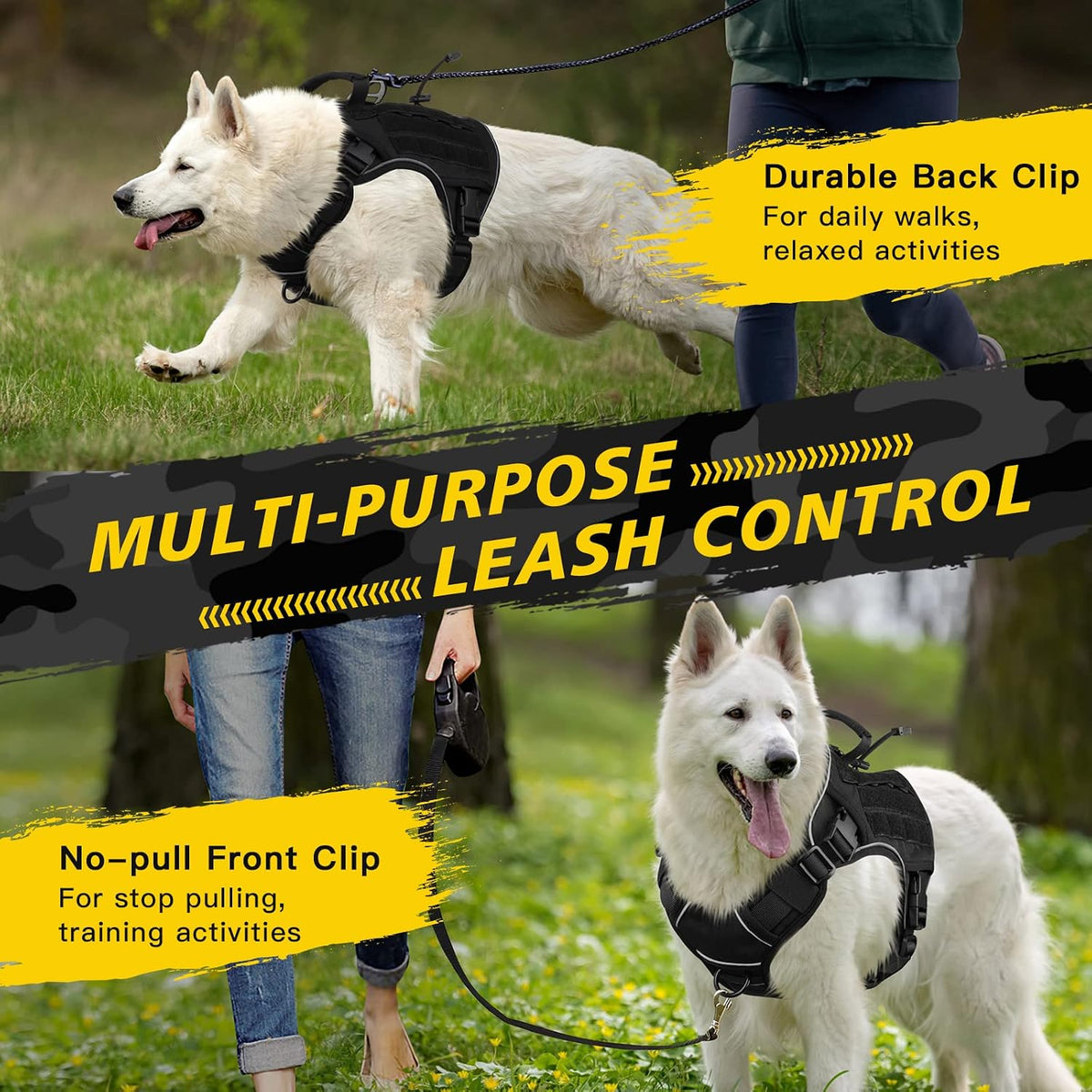 Tactical Dog Harness for Large Dogs - Black / X-Large: 70-120 lbs (Chest:29-39",Neck:21-26") - image 2