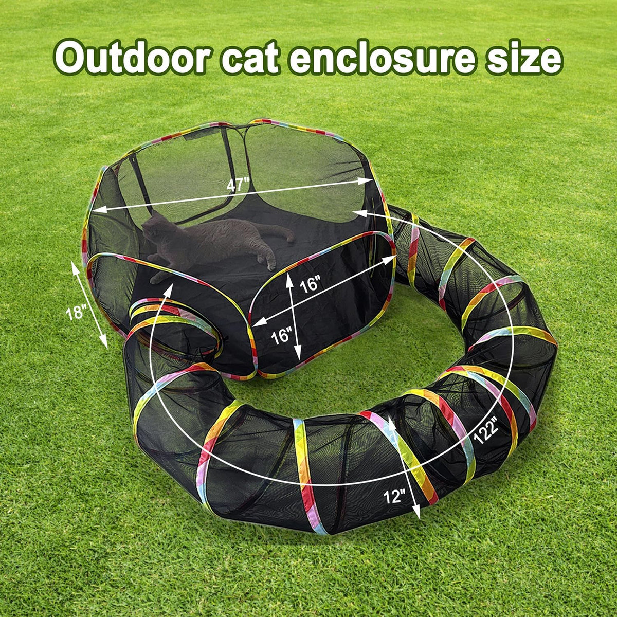 CLKHOWL Outdoor Cat Enclosure, Portable Cat Tents for Outside - image 2