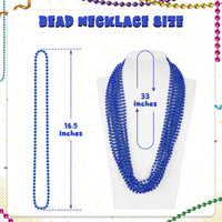 Huskein Bead Necklace, 33" Colorful Mardi Gras Beads Necklaces - Blue / 120 - image 2
