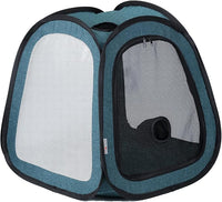 PetDogCatDrying Box Waterproof Anti-Hair Flying Portable Cat Cage Kennel Portable Foldable Cat Drying Room Pet Dry Room Pet HairDryerClean Grooming House Dryer Cage for Cats/Dogs (Trapezoid Blue)