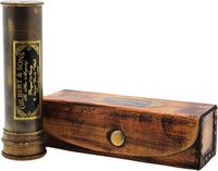 6" inch Handheld Brass Telescope with Wooden Box - Antique 5" - image 2