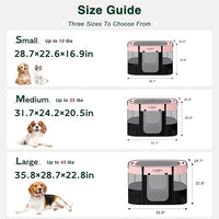 Love's cabin Pet Puppy Dog Playpen, Medium Dog Tent Crates Cage Indoor/Outdoor, Portable Exercise Playpen for Cat, Foldable Pop Up Dog Kennel Playpen with Carring Case (M, Pink)