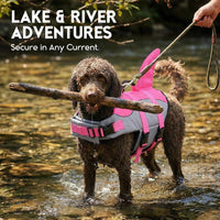 ASENKU Dog Life Jacket, Pet Safety Vest for Swimming & Boating - X-large / Shark Pink - image 3