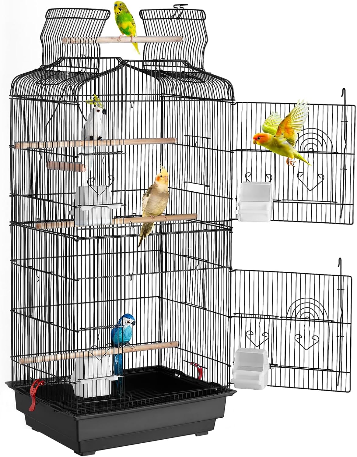 VEVOR 64-inch Open Top Large Parrot Bird Cage with Detachable Rolling - 18.0"L x 14.0"W x 36.4"H