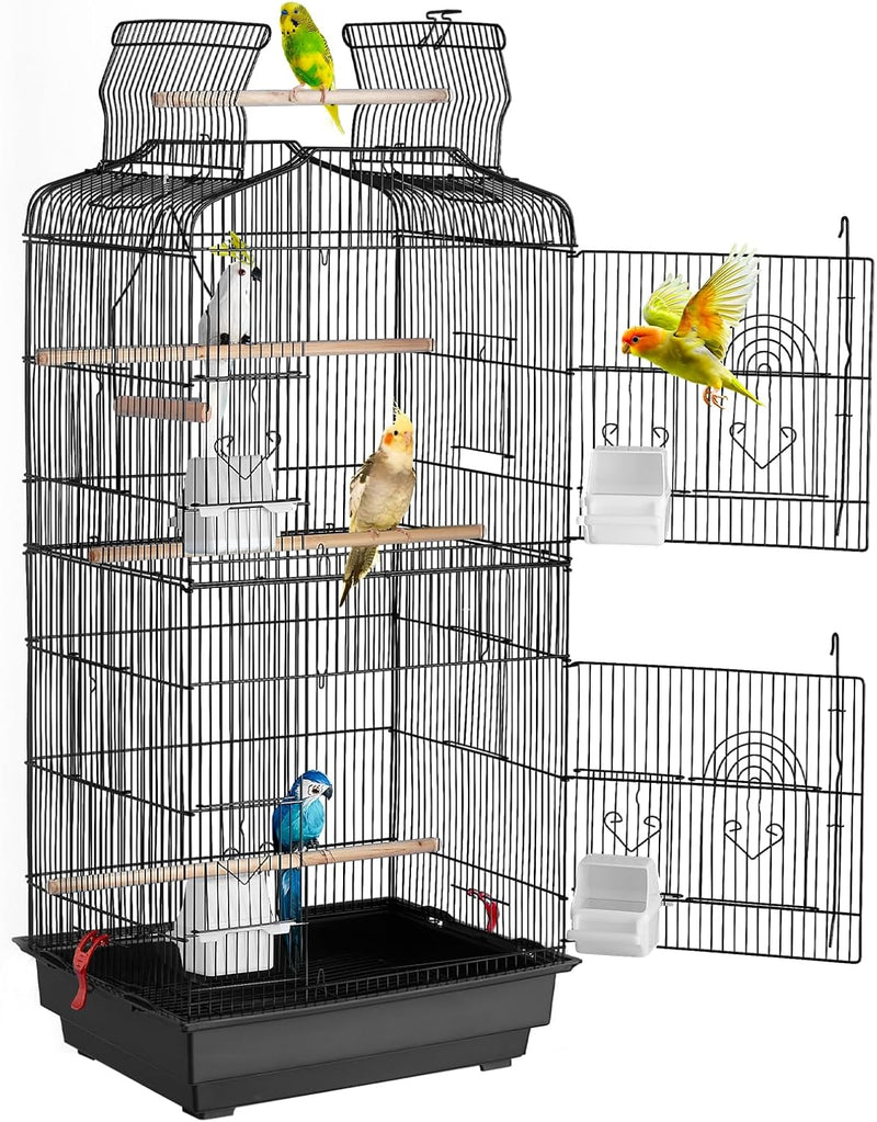 VEVOR 64-inch Open Top Large Parrot Bird Cage with Detachable Rolling - 18.0"L x 14.0"W x 36.4"H