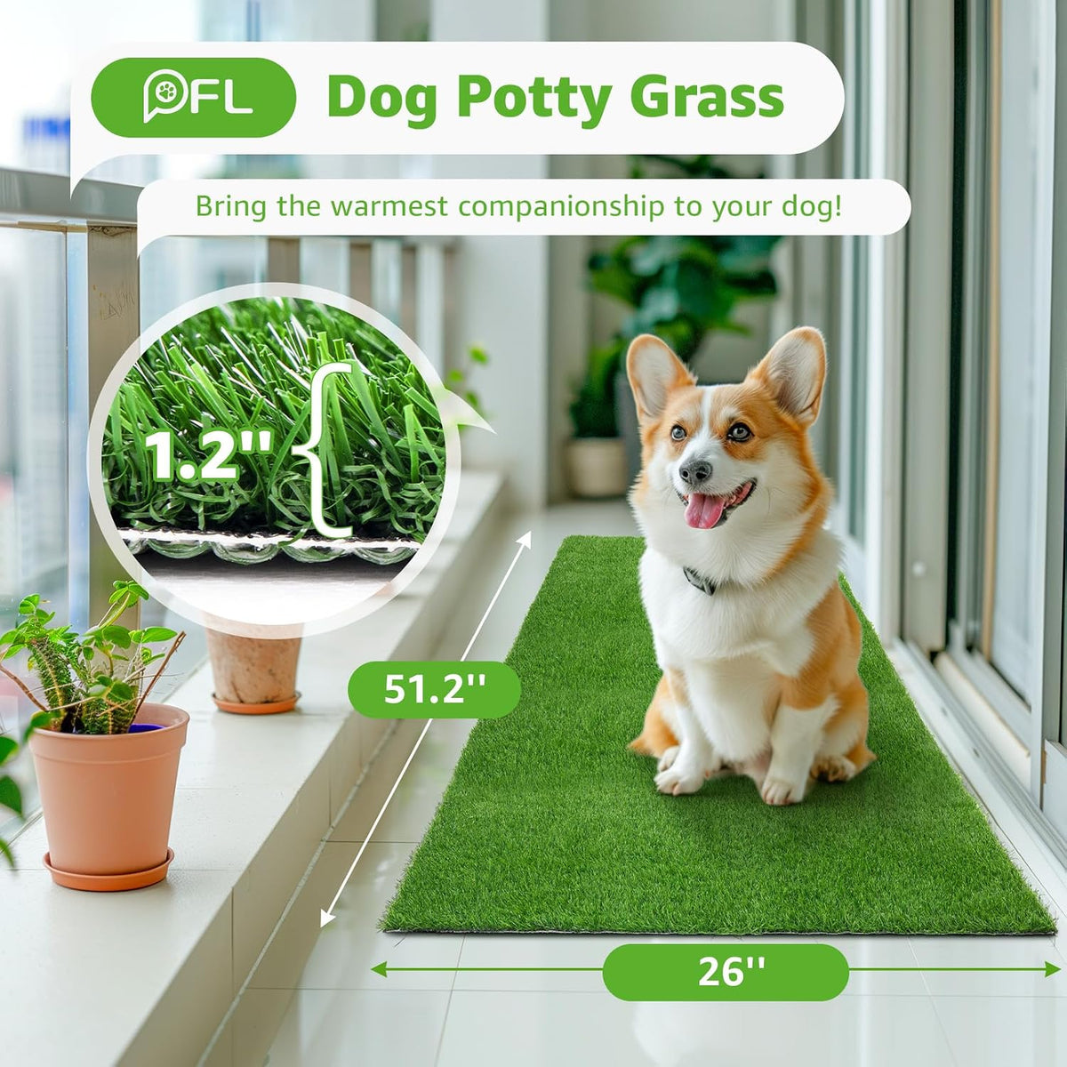 Dog Grass Pee Pads, 26''x 17'' - 51.2"x26" - image 3