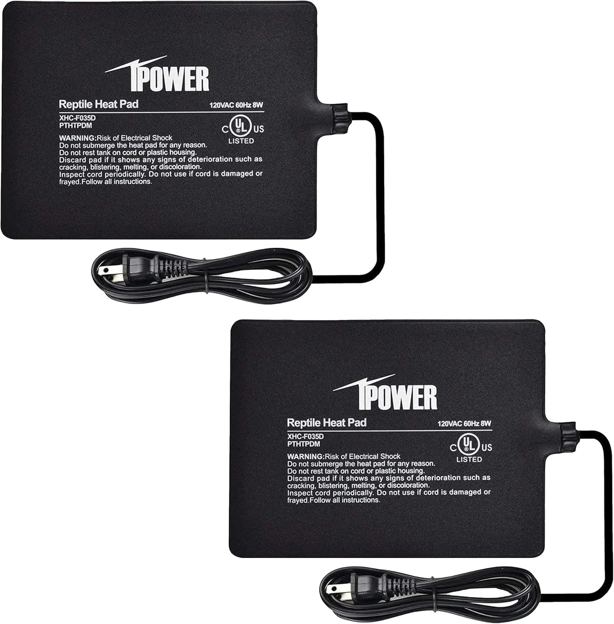 iPower 8 by 12-Inch Reptile Heat Mat Under Tank Heater Terrarium - 2 Pack / 6 X 8 Inch