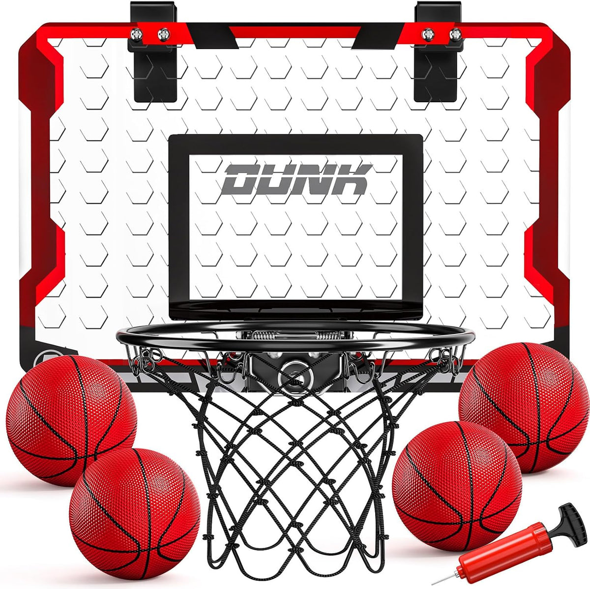 TEMI Indoor Basketball Hoop for Kids, Door Room Basketball Hoop - Basketball Hoop & 4 Balls