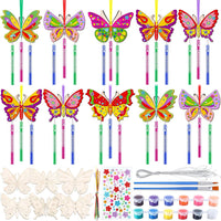 JellyArch DIY butterfly wind chime kit with 30 wooden butterflies and tubes - view 8