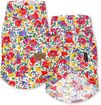 Parisian Pet Floral Pattern Dog Shirt - 100% Cotton Summer Clothes - Stylish Beach Outfit - Hook and Loop Closure - Machine Washable - XL3