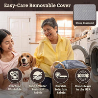 Snoozer Lookout I Dog Car Seat - Small Dog and Puppy Car Seat, Booster Bed for Small & Medium Size Pets up to 25 Lbs, Sherpa Lining, Elevated, Washable, Safe for Travel - Medium, Stone Diamond