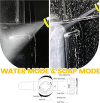 Dog Washing Hose Attachment, 10-in-1 Soap Sprayer Moden Garden Hose Nozzle with 100cc Soap Dispenser, Dog Wash Supplies with Dog Bath Brush & Pet Comb, Foam Gun Car Wash Sprayer (Yellow)