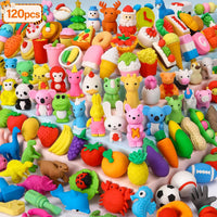 120 Pcs Animal Pencil Erasers, Desk Pets for Treasure Box - 120