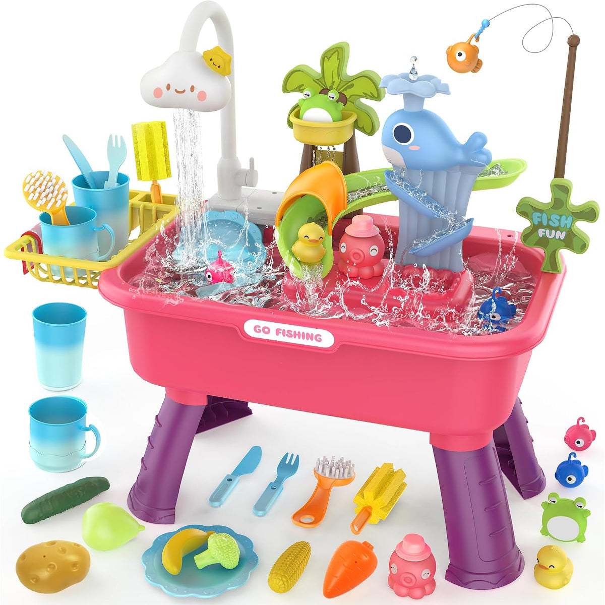 4-in-1 Electric Play Sink Toy - Pink