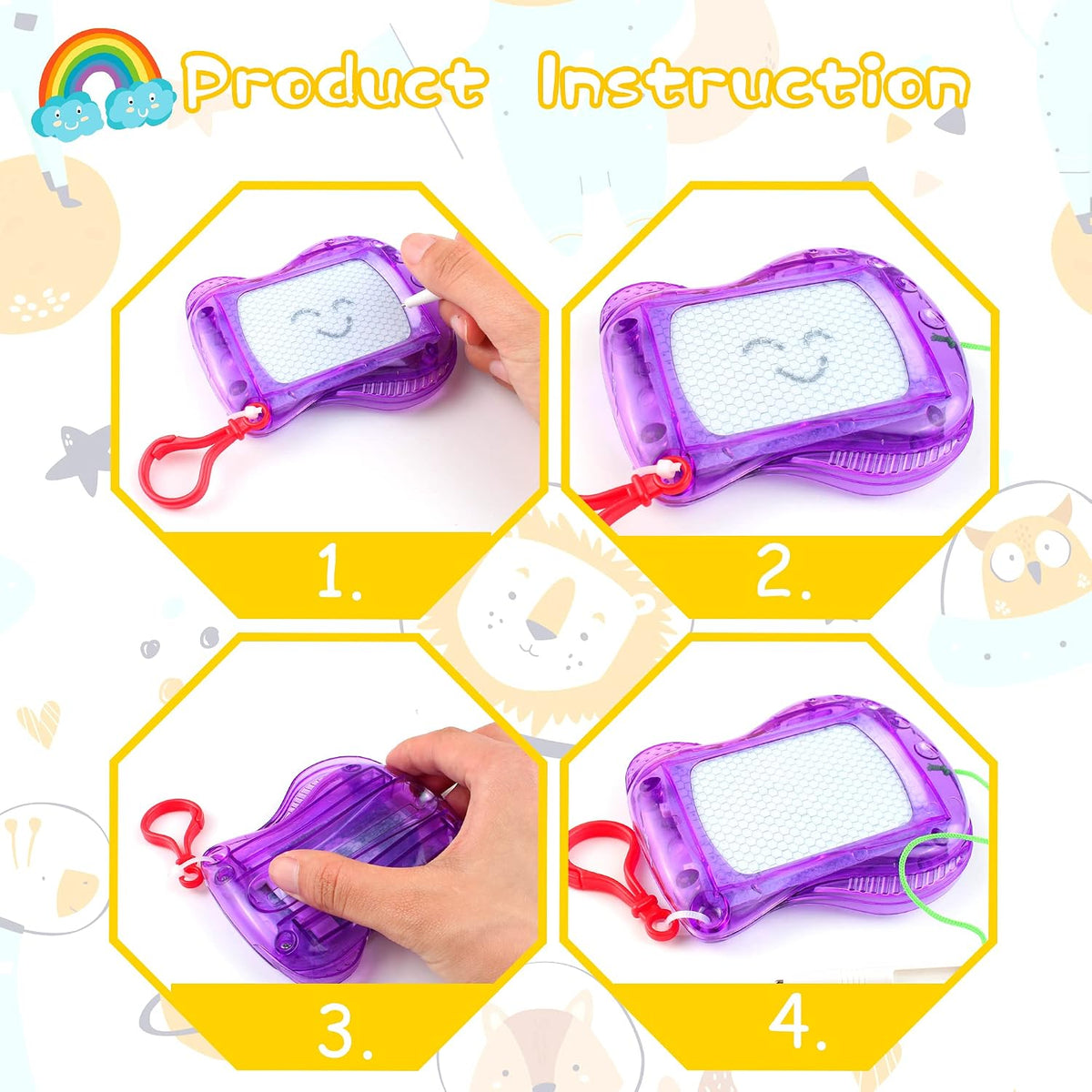 16 Pack Mini Magnetic Drawing Board for Kid - image 3