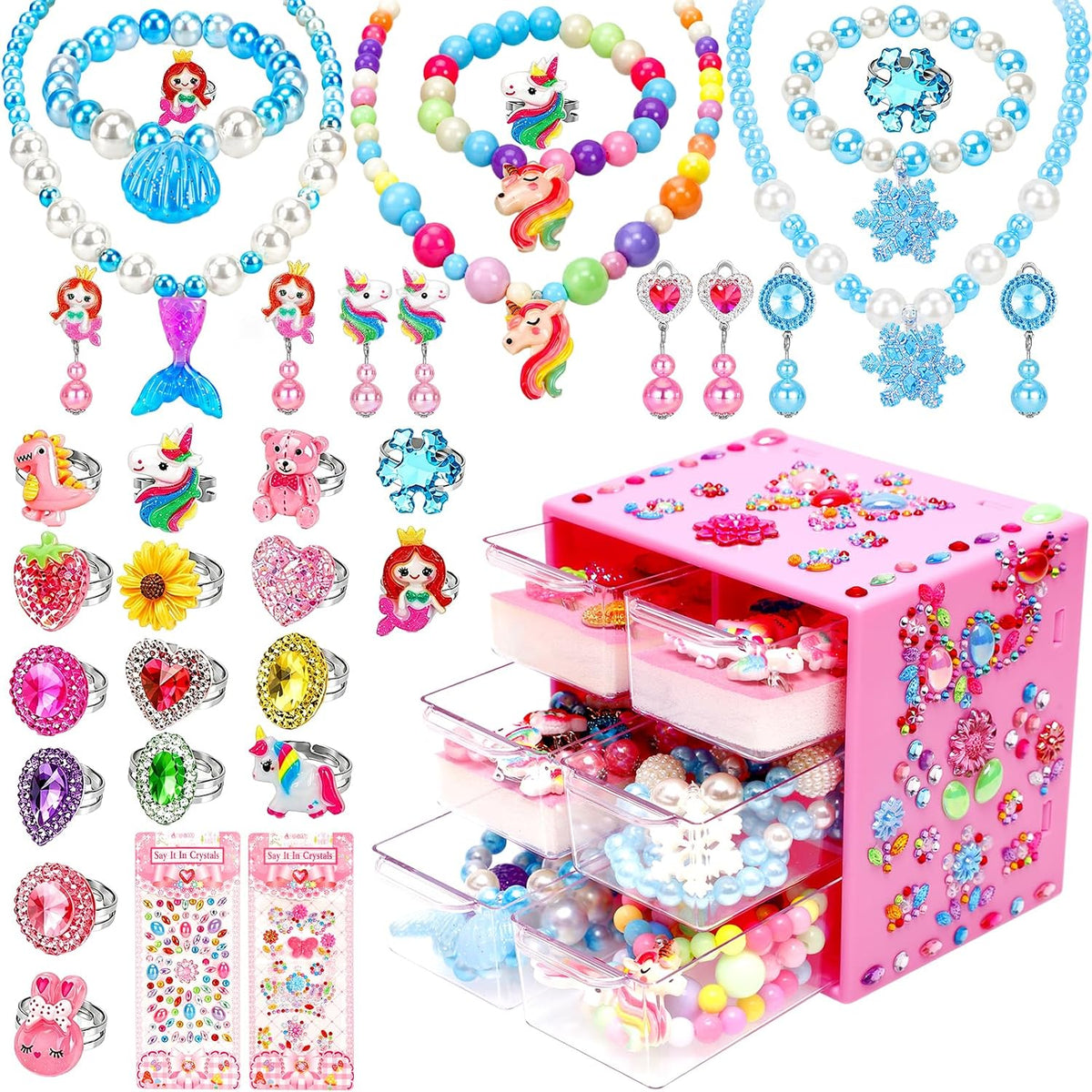 Jewelry Toys-for-Girls, Toddler Girl Toys Age 6-8 - Pink
