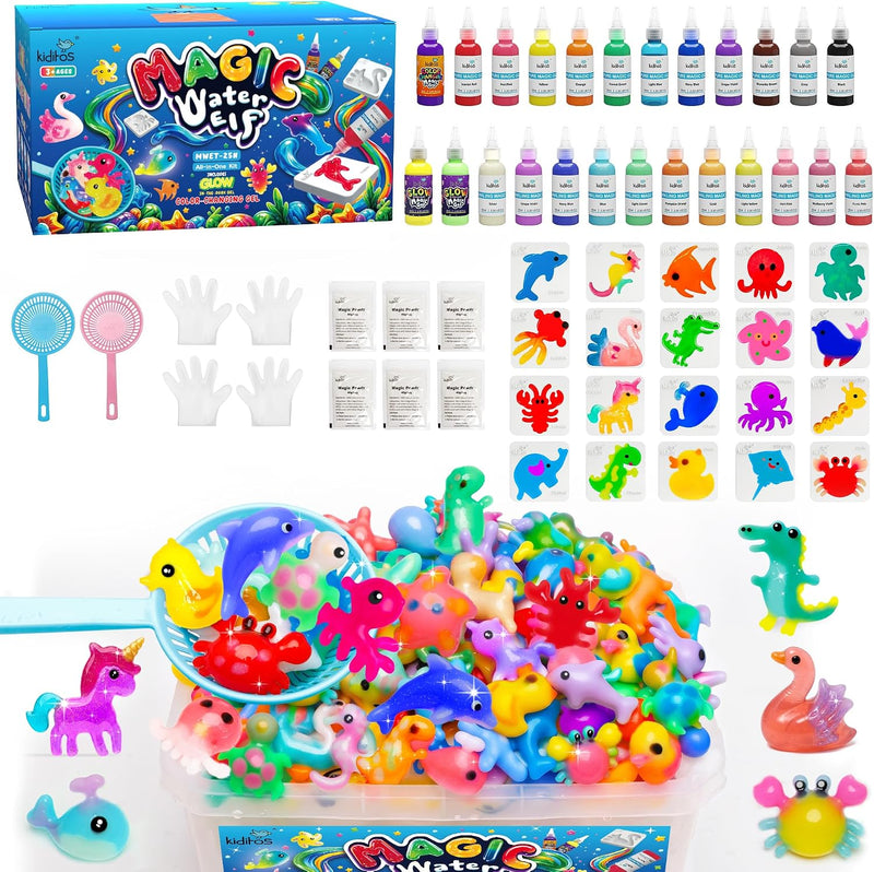 Kiditos Magic Water Elf Toy Kit, Squishies for Kids - 25 Sea Creature Colors / 25 Count