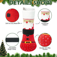 Anti Slip Dog Socks to Prevent Licking Paws - X-Large (4 Count) / Santa Claus - image 3
