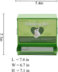 Metal Small Animal Feeder with Lid, Heavy Duty - 7.4 inch / Green - image 2