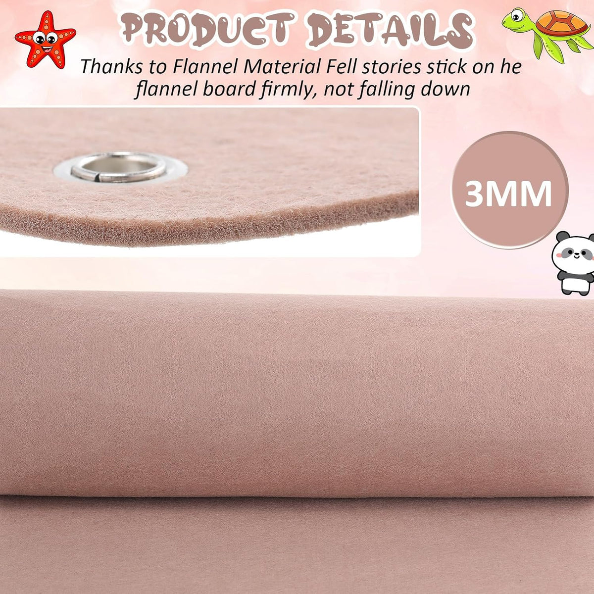 Yunsailing felt story boards for kids, 4 black flannel boards with grommets - view 10