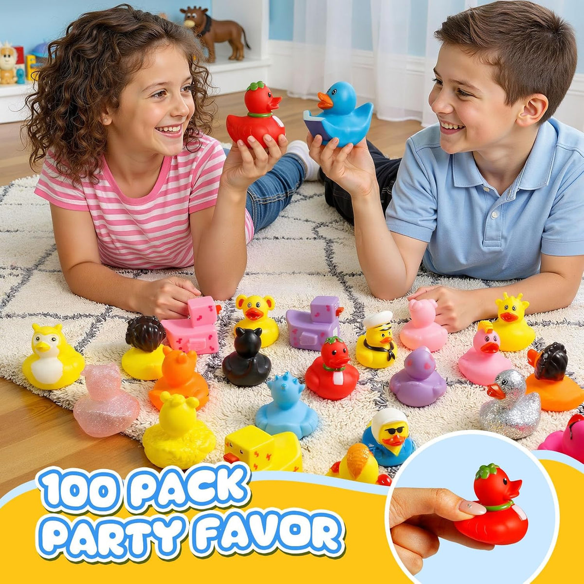 Tiaxidex 100 assorted 2 inch mini rubber ducks in bulk with mixed designs - view 9