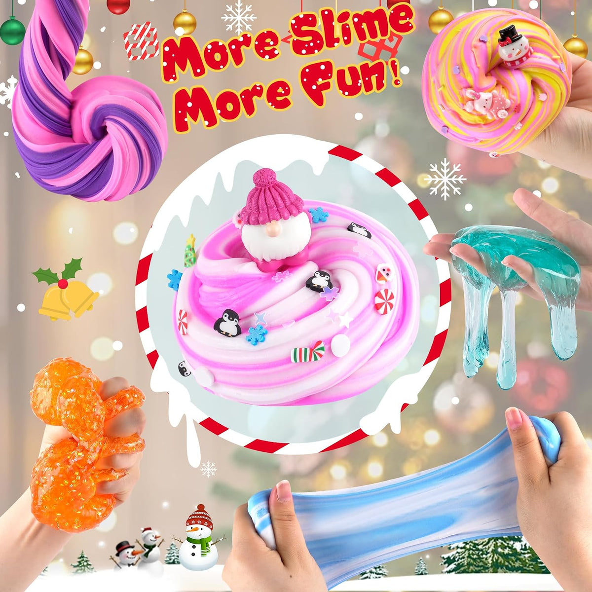 6 Pack Halloween Slime Kit, Cloud Butter Slime for Girls Boys – Fun for Kids & Family - 15 Pack Christmas Slime - image 3