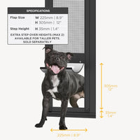Hakuna Pets V2 Patio Pet Door Screen Insert Panel for Sliding Doors - Medium / Black - image 2