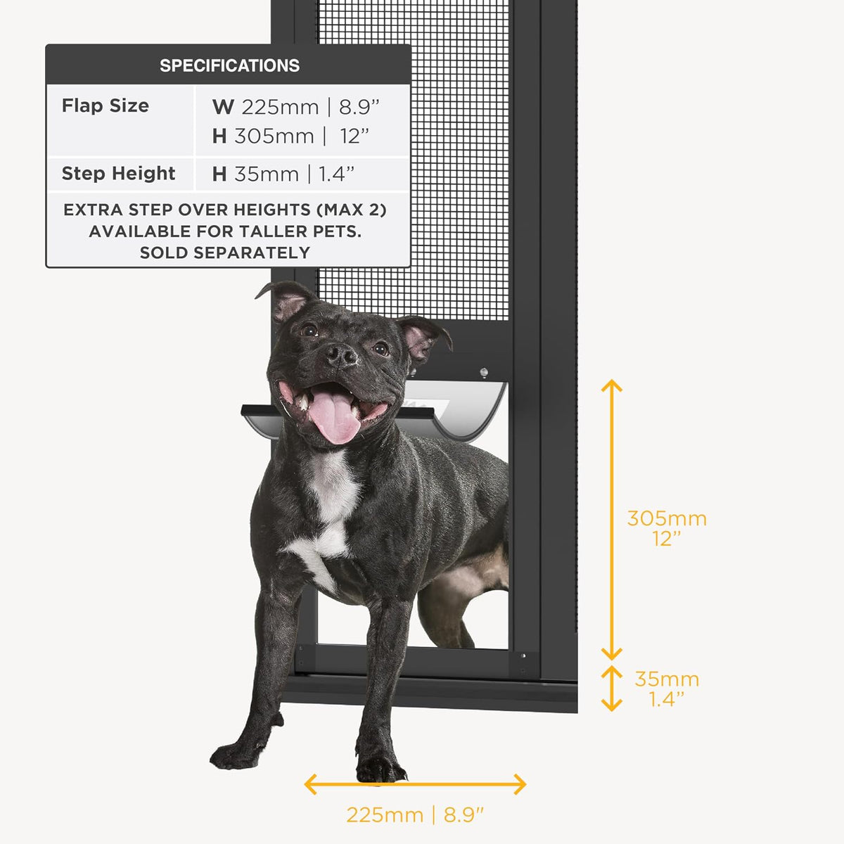 Hakuna Pets V2 Patio Pet Door Screen Insert Panel for Sliding Doors - Medium / Black - image 2