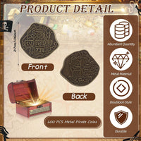Hanaive 100 Pcs Metal Pirate Treasure Coins - Bronze / Irregular - image 2