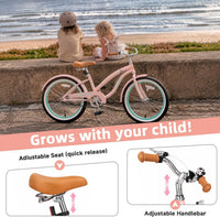 ACEGER girls beach cruiser bike with curved frame, submarine chain guard graphic, 16 to 24 inch size - view 4