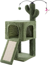 32" Cat Tree for Indoor Cats - Green / 32''