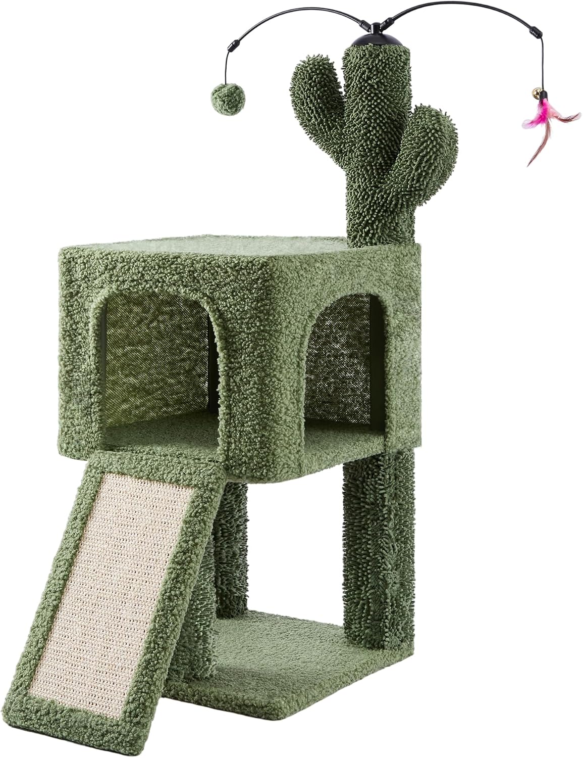 32" Cat Tree for Indoor Cats - Green / 32''