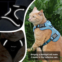 Cat Harness, Cat Harness and Leash for Walking - Blue / L(13-18lb) - image 3