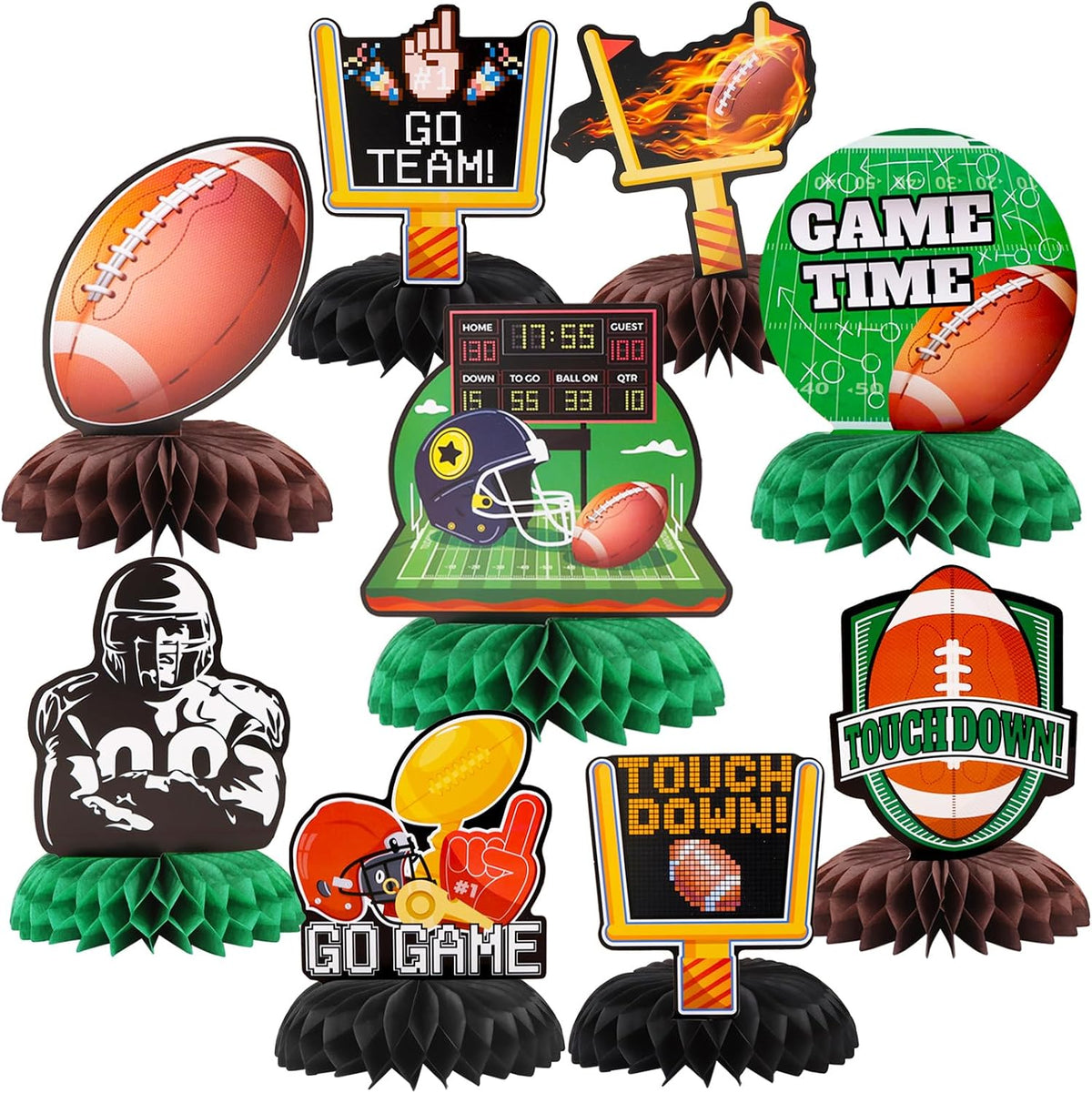 TONIFUL 1st Birthday Black Red Yellow Mouse Themed Table Centerpieces – Fun for Kids & Family - Football