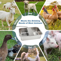 YUEPET 3 Gallon Auto Dog Water Bowl Dispenser Outside Automatic Water Dispenser for Large Dogs Stainless Steel Auto-Fill Dog Waterer Feeder with Float Valve for Pets Indoor Outdoor Use