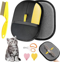 Pet Hair Removal Glove - Electrostatic Pet Hair Remover, Cat & Dog Hair Remover Tool for Couch, Furniture, Carpet, Car Seat, Curtain, Reusable Double Sided Cat Grooming Gloves (1PC)