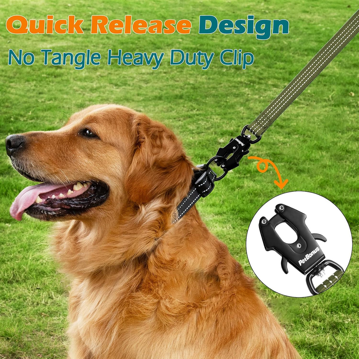 Heavy Duty Short Dog Leash - Army Green / 24 Inch - image 2