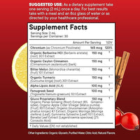 Berberine with Ceylon Cinnamon Supplement Liquid Drops + Bitter Melon Extract, Glucomannan, Gymnema, Chromium, Turmeric, Panax Ginseng, Moringa- 8 OZ
