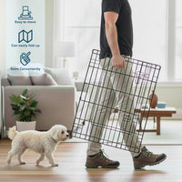 Dog Playpen - Foldable Metal Exercise Puppy Play Pen with 8 24x30in Panels - Indoor/Outdoor Pen - 24" X 30" - image 3