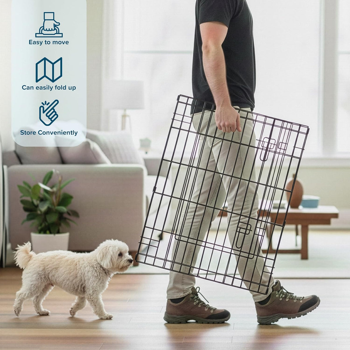 Dog Playpen - Foldable Metal Exercise Puppy Play Pen with 8 24x30in Panels - Indoor/Outdoor Pen - 24" X 30" - image 3