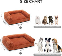 FUKUMARU Cute Dog Bed, Fluffy Dogs Couch with TPU Layer Keeping Lining Dry, Pet Sofa Medium Size Dog Easy to Care, Warm Cat Bed with Removable Zipper Cover, 36inch, Large, Orange