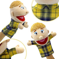 Family Hand Puppets,Puppets for Kids Role Paly Family Members 13.4 INCH Multi-Ethnic Puppets Plush - Big F-boy - image 3