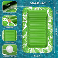 Inflatable Tanning Pool Lounger Float - Green / Large - image 3