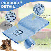 Chumia 4 Pcs Dog Towels for Drying - 30 x 50 Inch / Light Blue - image 2